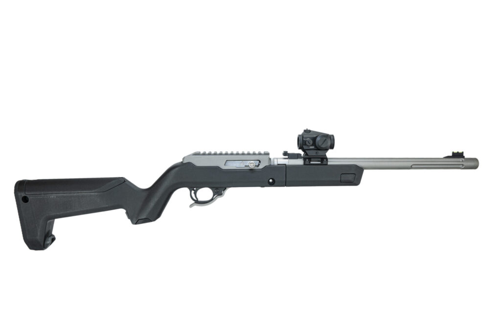 Product image of the GUN METAL GRAY X-RING TAKEDOWN RIFLE w/ OPTIC / BACKPACKER STOCK / BLACK